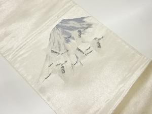 作家物　群鶴に遠山模様織出し袋帯